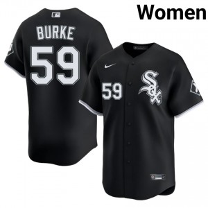 #59 Women ChiSox Black Replica Sean Burke Jersey 401049-153