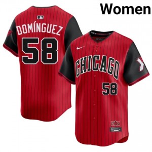 #58 The South Siders Authentic City Connect Women Red/Black Seranthony Dominguez Jerseys 475931-361