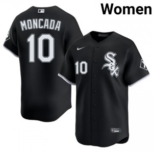 #10 Black Womens CWS White Sox Yoan Moncada MLB Jerseys 687398-439