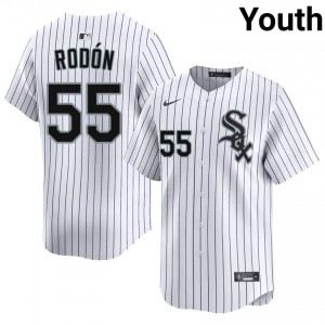 #55 Sox Youth Stitched White Carlos Rodon Jersey 234861-868