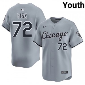 #72 Gray Embroidery Youth South Side Hitmen Carlton Fisk Jerseys 641216-716