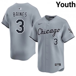 #3 Harold Baines Youth South Side Hitmen Embroidery Gray Jerseys 383467-528