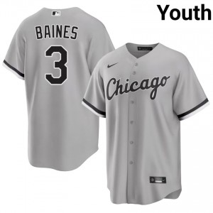 #3 Go-Go Sox Youth Harold Baines Authentic Grey Jerseys 146618-670