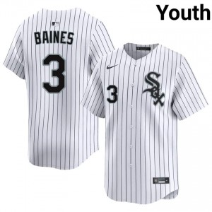 #3 Go-Go Sox Youth Official White Harold Baines Jerseys 105919-885
