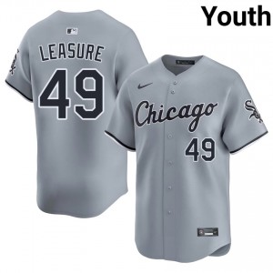 #49 CWS White Sox Jordan Leasure Youth Gray MLB Jerseys 959165-290