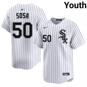 #50 Embroidery White ChiSox Youth Lenyn Sosa Jersey 759736-991
