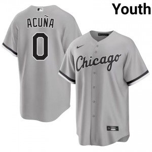 #0 New Youth Go-Go Sox Luisangel Acuna Grey Jerseys 660131-804