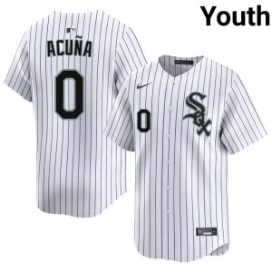 #0 Limited Youth White Luisangel Acuna ChiSox Jerseys 138334-631