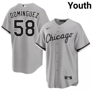 #58 Seranthony Dominguez ChiSox Replica Youth Grey Jersey 764854-974