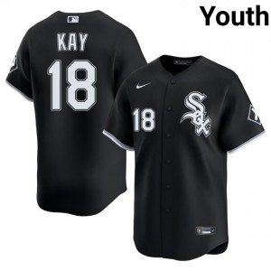 #18 Black Youth Anthony Kay Embroidery White Sox Jerseys 912686-253