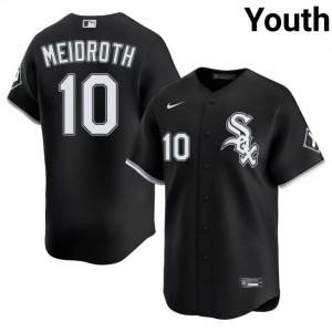 #10 Youth Chase Meidroth Black Popular CWS White Sox Jersey 823325-782