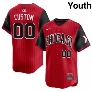 #00 City Connect Custom Red/Black Embroidery South Side Hitmen Youth Jersey 253378-225
