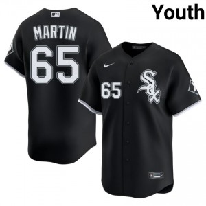 #65 Youth Davis Martin Sox Replica Black Jerseys 978931-159