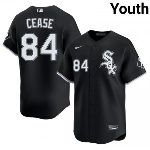 #84 CWS White Sox Game Black Youth Dylan Cease Jersey 674770-946