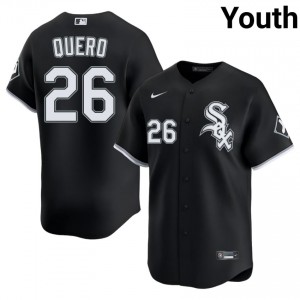 #26 Black Youth Chicago White Sox Official Edgar Quero Jerseys 693820-445
