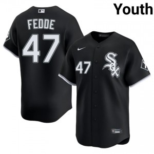 #47 Chicago White Sox Youth Erick Fedde Black MLB Jerseys 274877-189