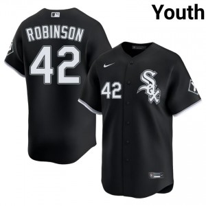#42 South Side Hitmen Authentic Jackie Robinson Black Youth Jerseys 375548-424