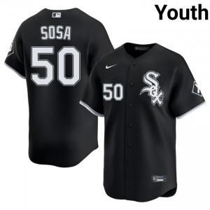 #50 Stitched Lenyn Sosa Youth Black Go-Go Sox Jerseys 911198-120