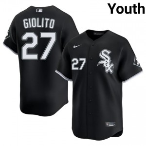 #27 Go-Go Sox Black Youth Replica Lucas Giolito Jersey 504091-534