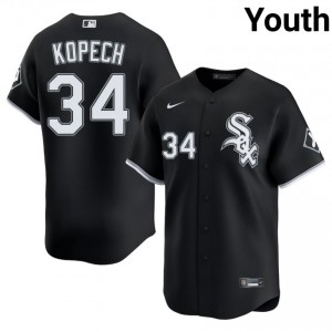 #34 Youth CWS White Sox Michael Kopech Black MLB Jerseys 602550-282
