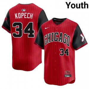 #34 Youth Sox MLB Red/Black City Connect Michael Kopech Jersey 611212-493