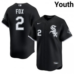 #2 Youth CWS Nellie Fox MLB Black Jerseys 711855-506