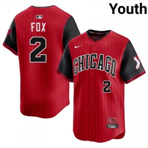 #2 ChiSox Authentic Youth Nellie Fox City Connect Red/Black Jersey 634980-521