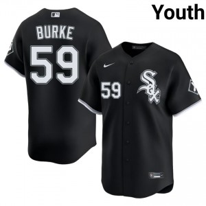 #59 Youth Sean Burke Game Black White Stockings Jerseys 906904-920